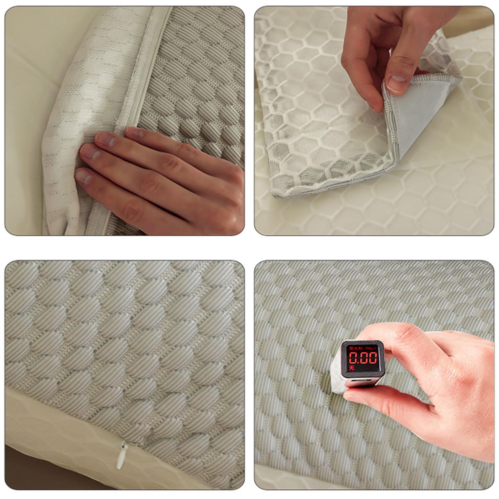 HUHJYUGE Almohada de Embarazo para Dormir de Lado, Cojín de Maternidad Transpirable para Vientre Espalda y Cintura, Diseño Ligero y Fresco para Verano, Funda Extraíble Lavable (A)