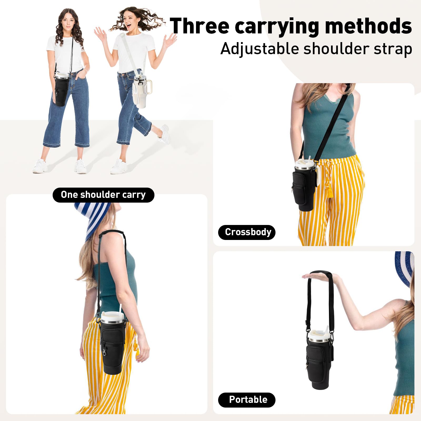 Stanley Cup Tragetasche Für 40oz Becher - Neopren Tasche Mit Strohzubehör, Rosa