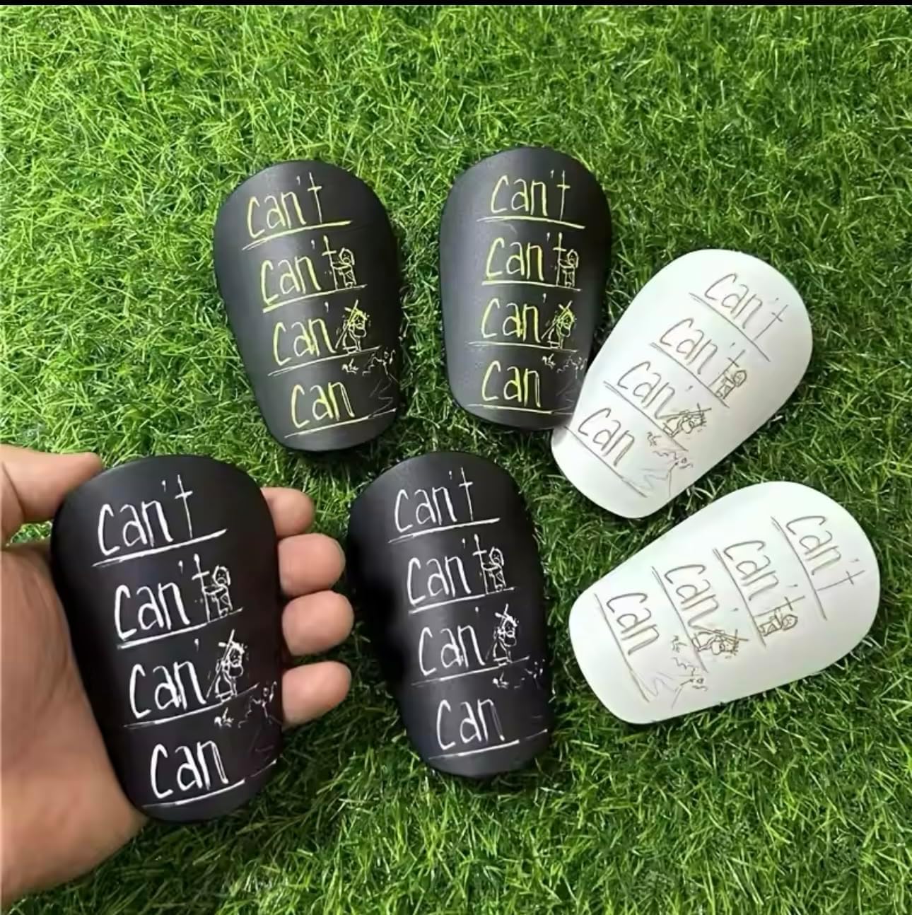 Generic Soccer shin Guards (Pads), White and Black