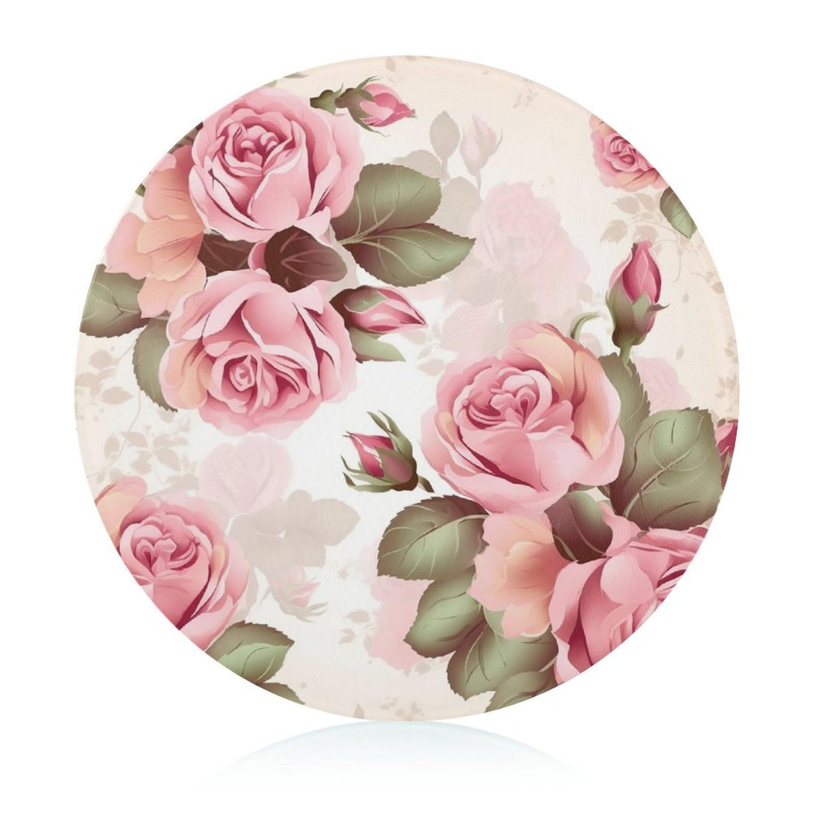 Kitchen Cutting Board Chopping Board Non-Slip Heat Resistant Easy to Clean Rose Floral Cutting Board - Ideal Kitchen Gift for Home Cooks