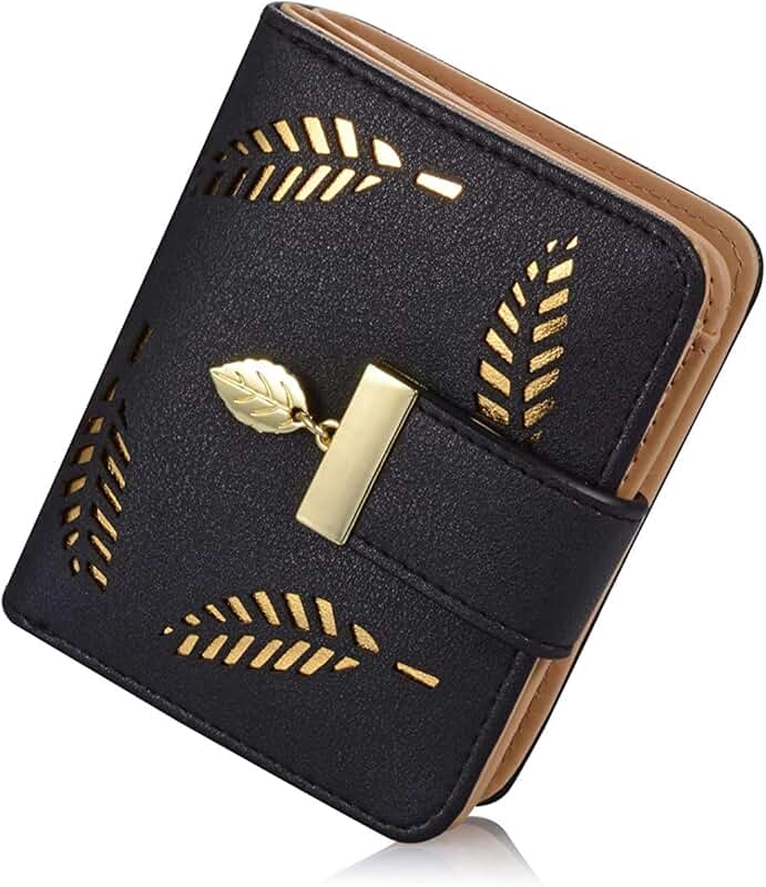 Portefeuille Femme Grande Capacité RRANCharltu – Long Format, Nombreux Compartiments, Porte-cartes, Noir