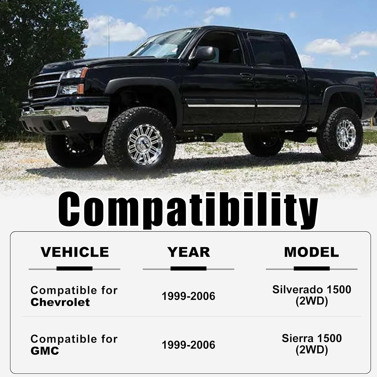 RYANSTAR RACING 2" Front Leveling Lift Kit Compatible with 1999-2006 Chevy Silverado 1500 GMC Sierra 1500 2WD 2007 Classic Chevy Silverado 2" Front Leveling Lift kit