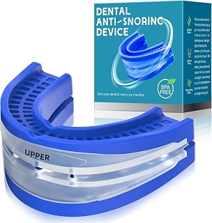 Anti Snoring Devices for Sleep,Adjustable Anti Snoring Mouth Guard – Sleeping Snore Stopper Sleep Apnea Mouthpiece Reusable Anti Snore Mouthpiece Device Fit for Snore Relief for Men and Women (Blue) - Amazon product rated Grade A