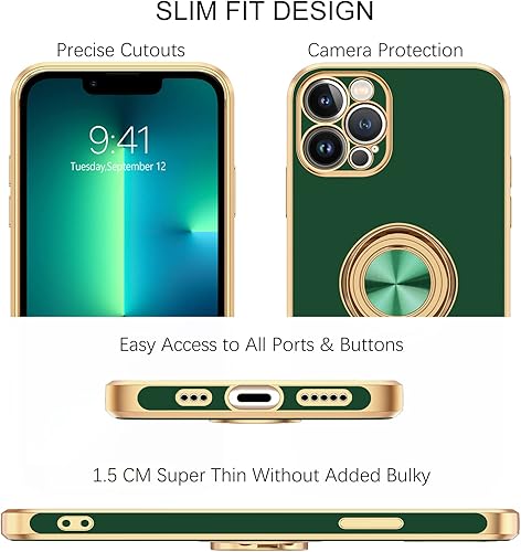 Miniatura 9 de BENTOBEN Funda para iPhone 13 Pro, iPhone 13 Pro con anillo de 360, soporte magnético para automóvil, soporte protector para niñas, niños, mujeres y