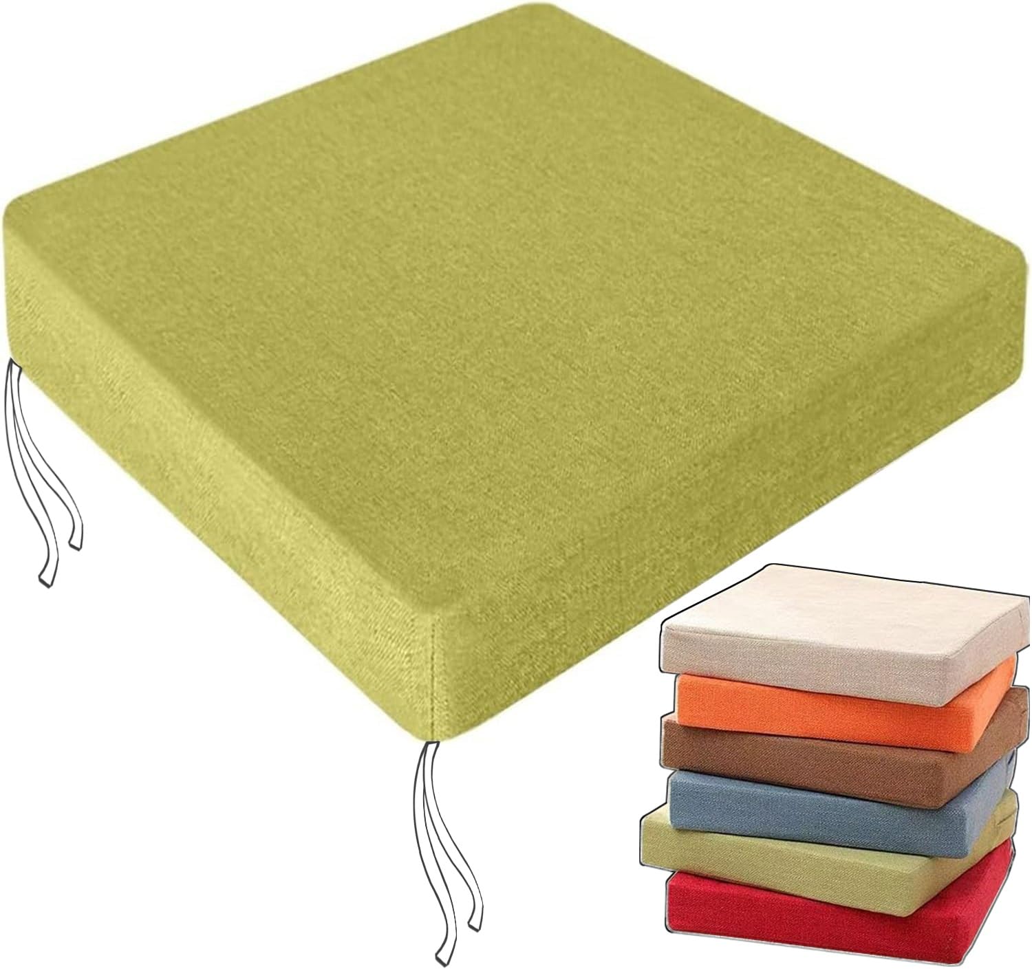 Coussin Siège Haute Densité (50D) - Chaises de Coussin, Anti-Glisse Et Lavable Machine, Confort Galettes de Chaises for Jardin/Bureau/Voiture﻿(B,60x15cm/24x6in)