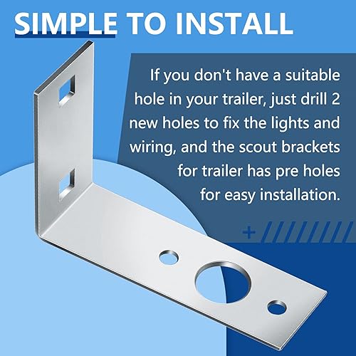 Miniatura 4 de Dunzy Soportes de luz de remolque galvanizados para montaje en forma de L, soporte de luz trasera para lancha, utilidad, luces de remolque,