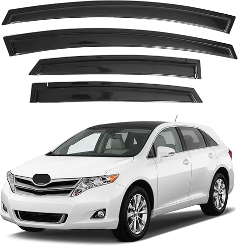 Miniatura 272 de IG - Visera para ventana de automóvil, protector contra la lluvia, el sol y el viento, con cinta adhesiva, deflector extraduradero para ventana