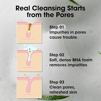 SOME BY MI AHA BHA PHA 30 Days Miracle Acne Clear Foam 3.38oz, 100ml Korean Acne Face Wash for Smooth & Clear Skin Salicylic Acid Cleanser for Exfoliation & Sebum Control Korean Skin Care