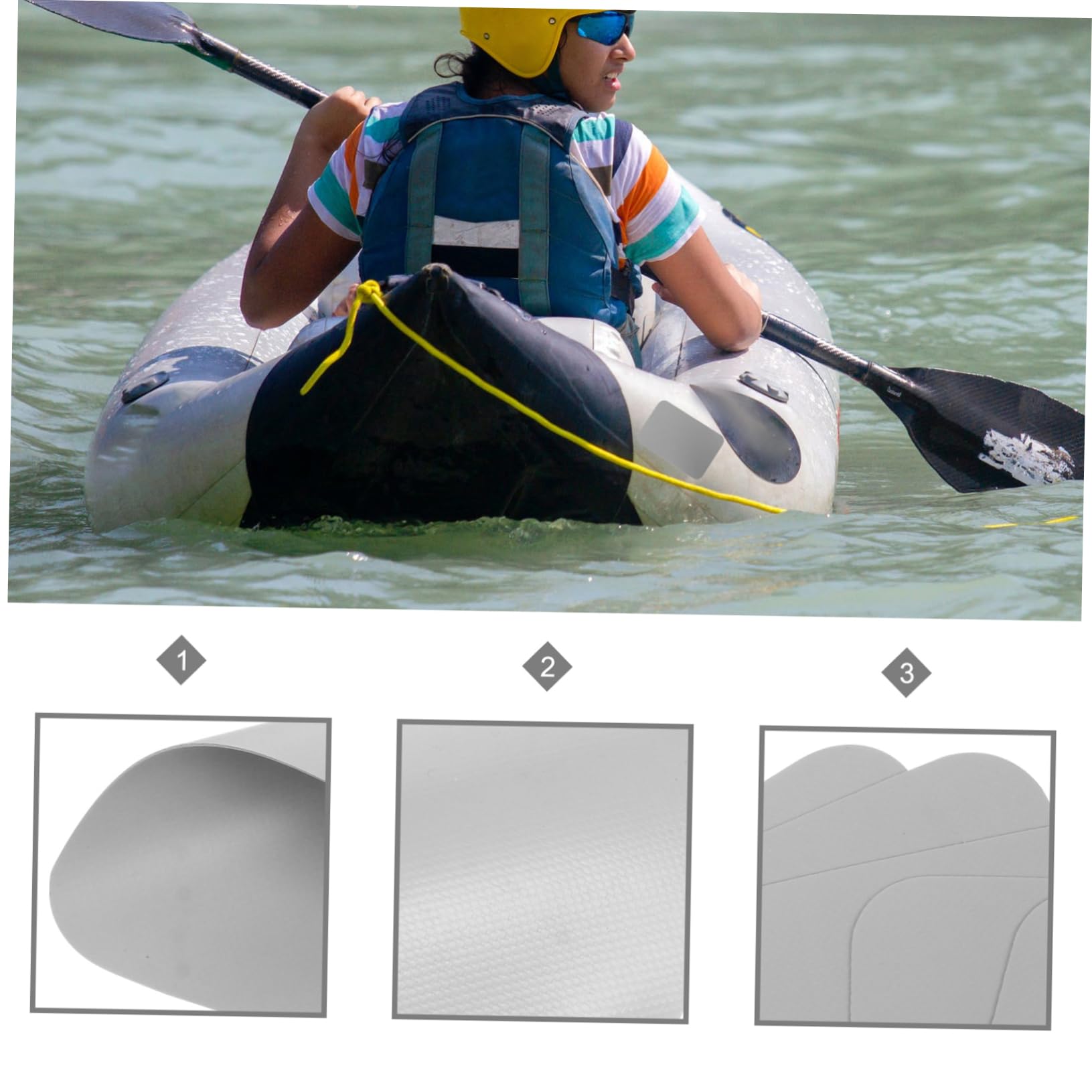 HANABASS Subvention pour La Réparation De Kayaks Patch Kayak Canoë Gonflable Kayaks Gonflables Ruban De Réparation Ruban Étanche PVC De Protection De l'environnement Light Grey
