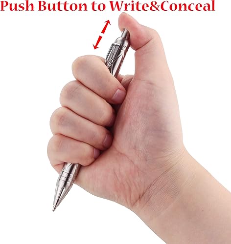 Miniatura 5 de SMOOTHERPRO Bolígrafo de acero inoxidable con mecanismo de botón, peso sólido y cómodo para sostener el bolígrafo de clic para San Valentín, Pascua,