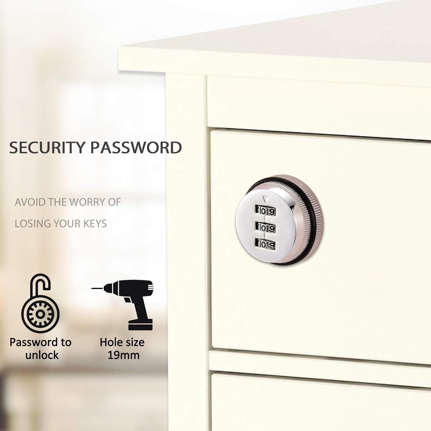 Mangsen Combination Cam Lock Security Locks Set of 2 Password Coded Locks for Safety of Box Cabinet Drawer Mailbox Door Furniture (3/4 Inch, Silver) IIUS00217 (FBA)