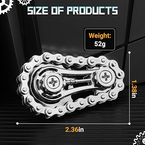 Miniatura 2 de Sprocket Fidget Chain Bike Spinner Toy para niños y adultos, engranaje giratorio de mano para niño y hombre, juguete de escritorio EDC novedoso