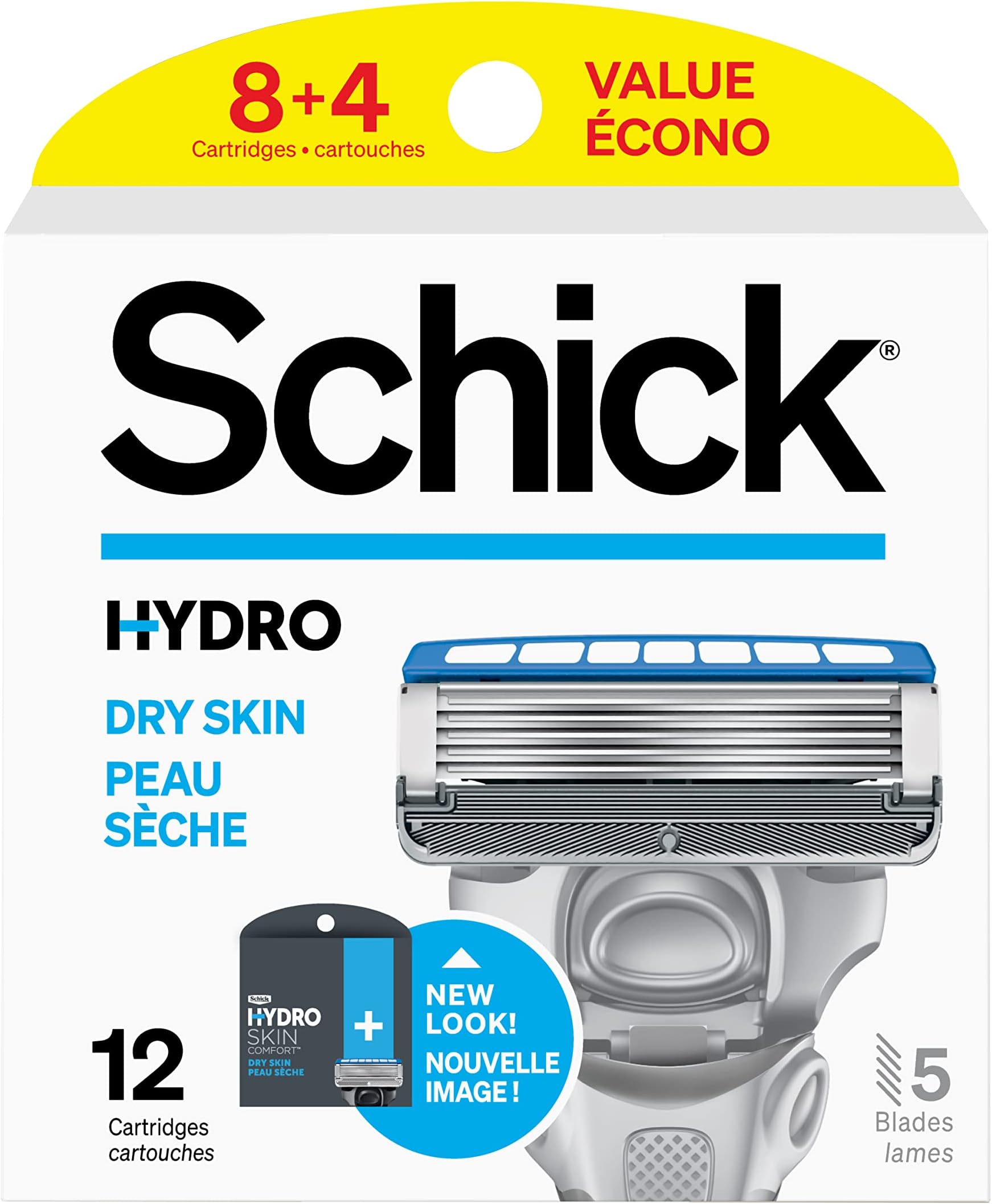 Schick Hydro Sense Hydrate Mens Razor Blade Refill with Hydrate Gel, Includes 12 Razor Blades Refills