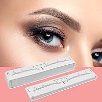 Vista 7 de 100 unidades de regla para cejas, KINGMAS - Reglas desechables adhesivas para cejas, plantilla de microblading, guía de pegatinas para medir