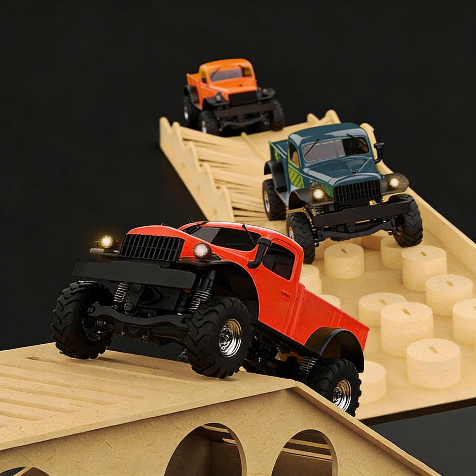Ostacoli in Legno per Modellismo RC, Ostacoli Realistici per Simulazione, Strumento Fai da Te, Idea Regalo, Accessori per Modelli 1/18, 1/30, SCX30, S, Pendio Ripido