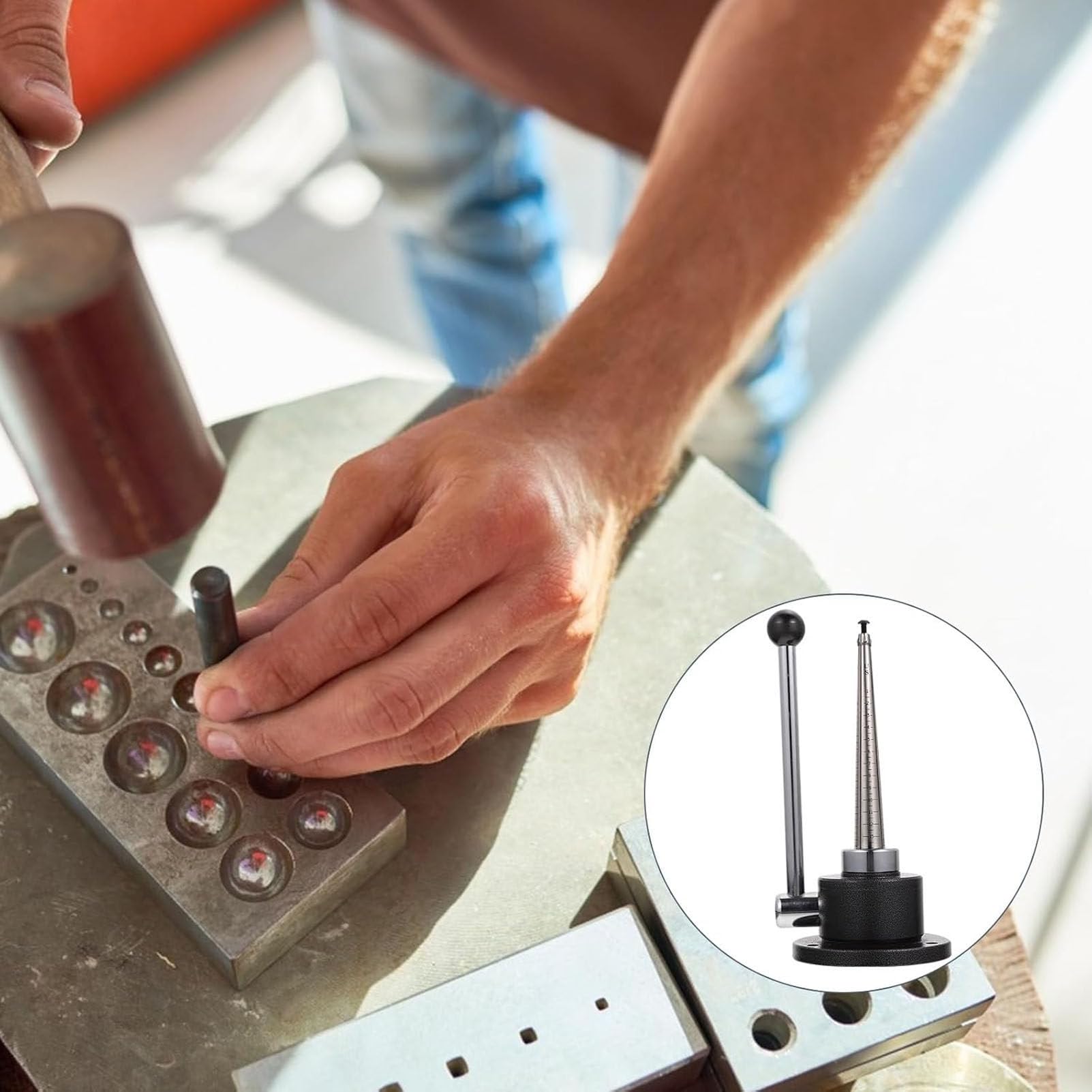 Herramienta de expansión de tamaño de anillo para ajuste, calibre de una sola pieza para hacer joyas, perfecto para entusiastas del bricolaje y joyerías, kit de ajuste de anillos