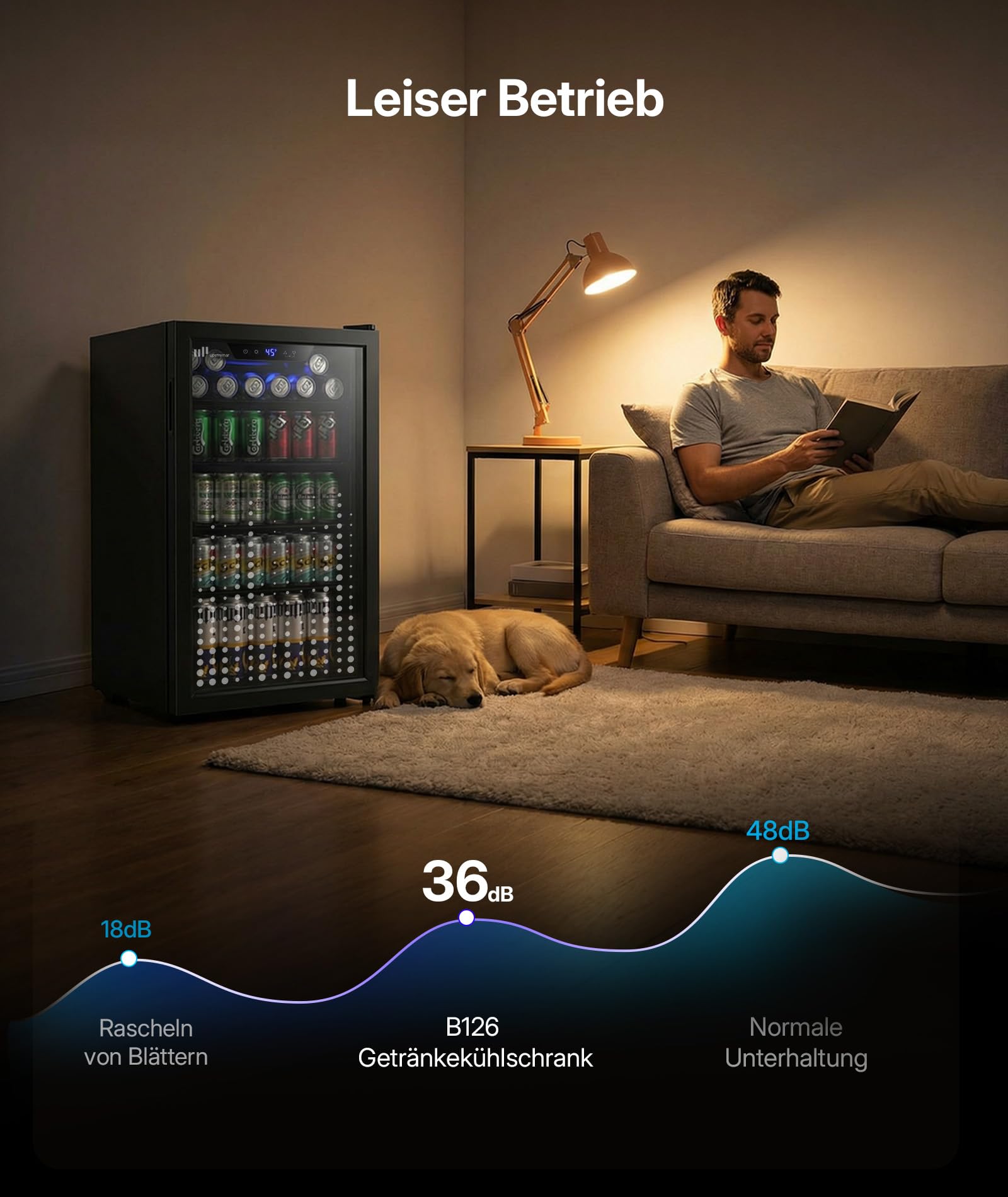 Upstreman 91L Getränkekühlschrank, Mini-Kühlschrank für 126 Dosen mit Glastür, mit verstellbare Regale für Bier, Wein & Soda – Ideal für Haushalt, Bar, Büro, Wohnung