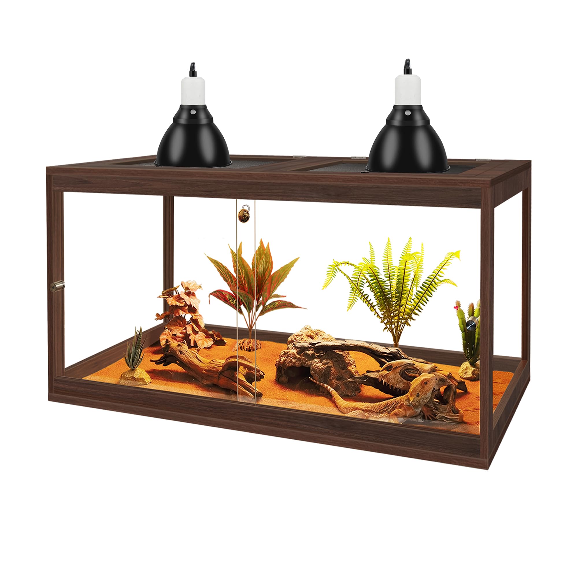 PROLEE Retile Tank,Bearded Dragon Tank,Lizard Tank with Metal Mesh Roof Door, Acrylic Panel Snake Tank with Lock Design