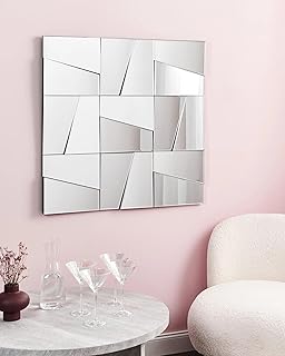 Taylor & Brown Luxury Geometric Wall Mirror 80x80cm – Modern 3D Decorati...