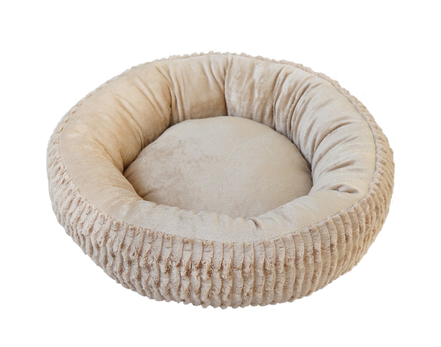Luxury Fur Round Pet Bed, 21"