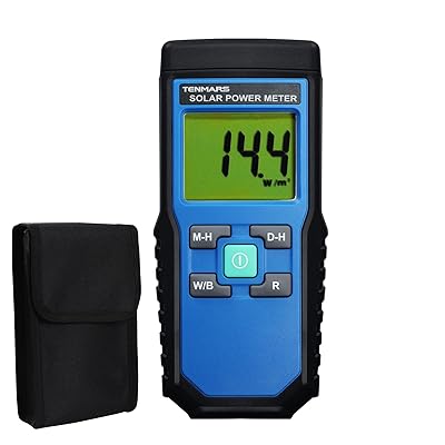 Solar Power Meter, Handheld Solar Irradiance Meter Solar Energy Meter, Digital Solar Power Meter with 2000 Wm2, 634 BTU  ft2 h Measuring Range and MAXMINData Hold Function