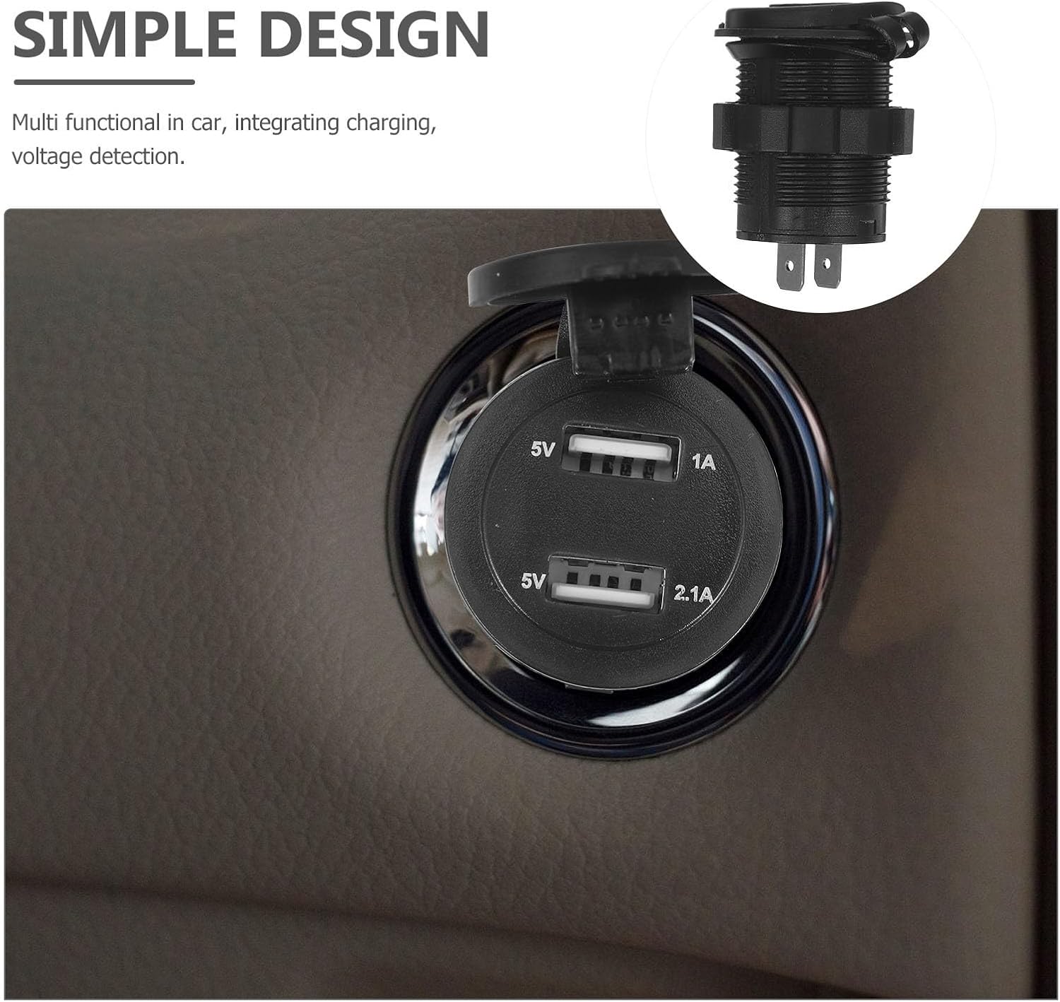 Motorcycle Green Plastic with Voltage Meter Dual USB Charger Display image 5