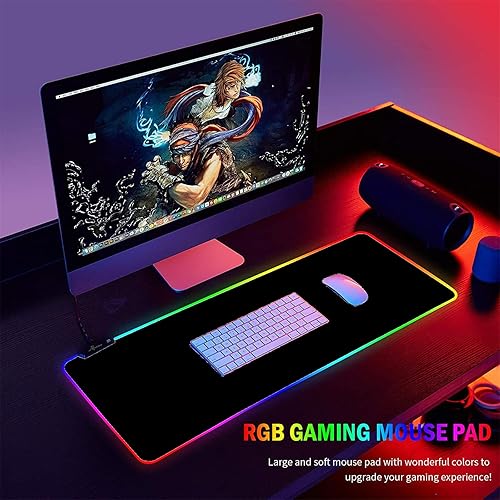 Miniatura 5 de Alfombrilla para mouse de anime Girl Sexy Boobs RGB, computadora de juegos, grande, grande, para jugadores, almohadilla LED Mause, teclado