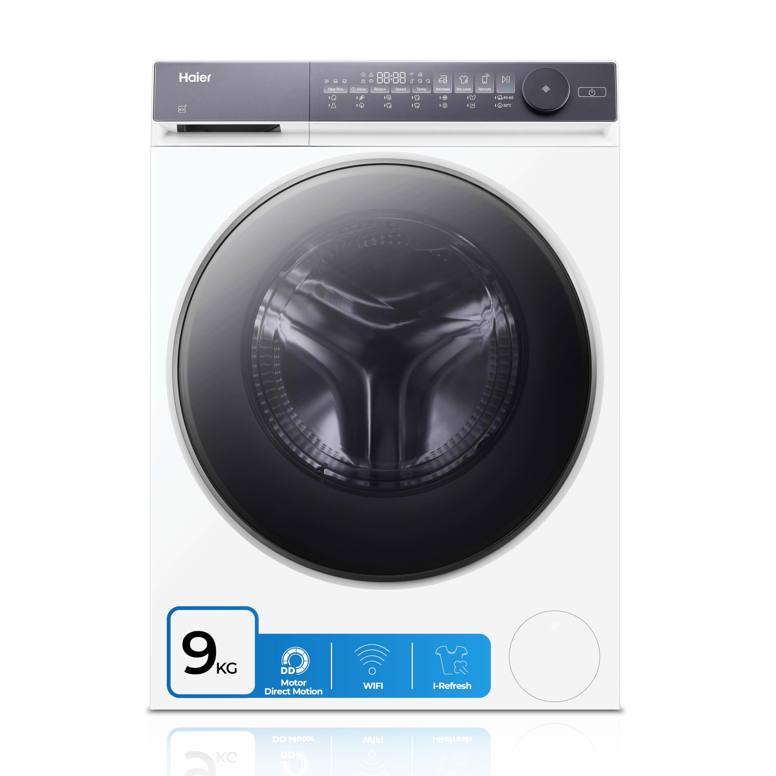 Haier X 7 HWD90-B14367U-S Lavadora Secadora, Capacidad 9KG + 6KG, Motor Direct Motion, Tecnología ABT, Función vapor, Refresh, Inicio diferido, Detector Kg, 60cm ancho, 1400 RPM, 14 programas, Blanco