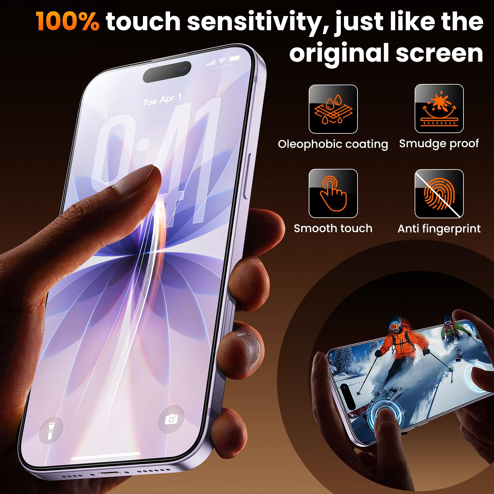 toushion Confezione da 3 pellicole protettive per iPhone 17, in vetro temperato 9H+, lunga durata, lisce e trasparenti, resistenti a graffi e cadute, compatibili con custodie, facili da installare
