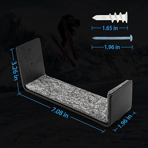 Miniatura 2 de Alpinista Exhibición de montaje en pared para snowboard, de aluminio sólido para el hogar y el garaje, almacenamiento de snowboard y tabla de surf