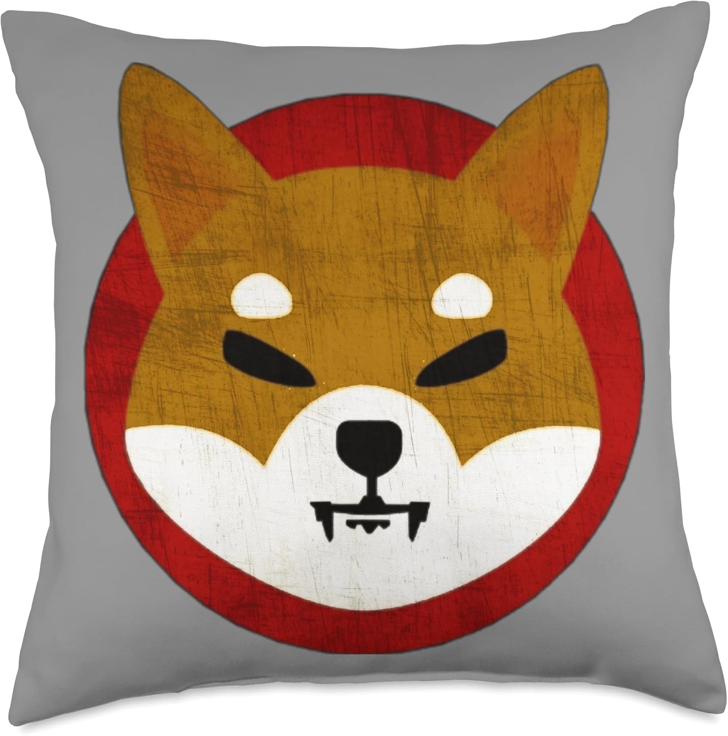 Shiba Inu Coin Vintage SHIB Logo Throw Pillow