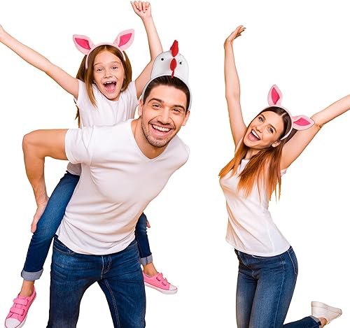 Miniatura 7 de Cindeer Diadema de 3 piezas de zoológico para disfraz de orejas de animales de zoológico, selva, safari, felpa, para adultos, niños, fiesta de