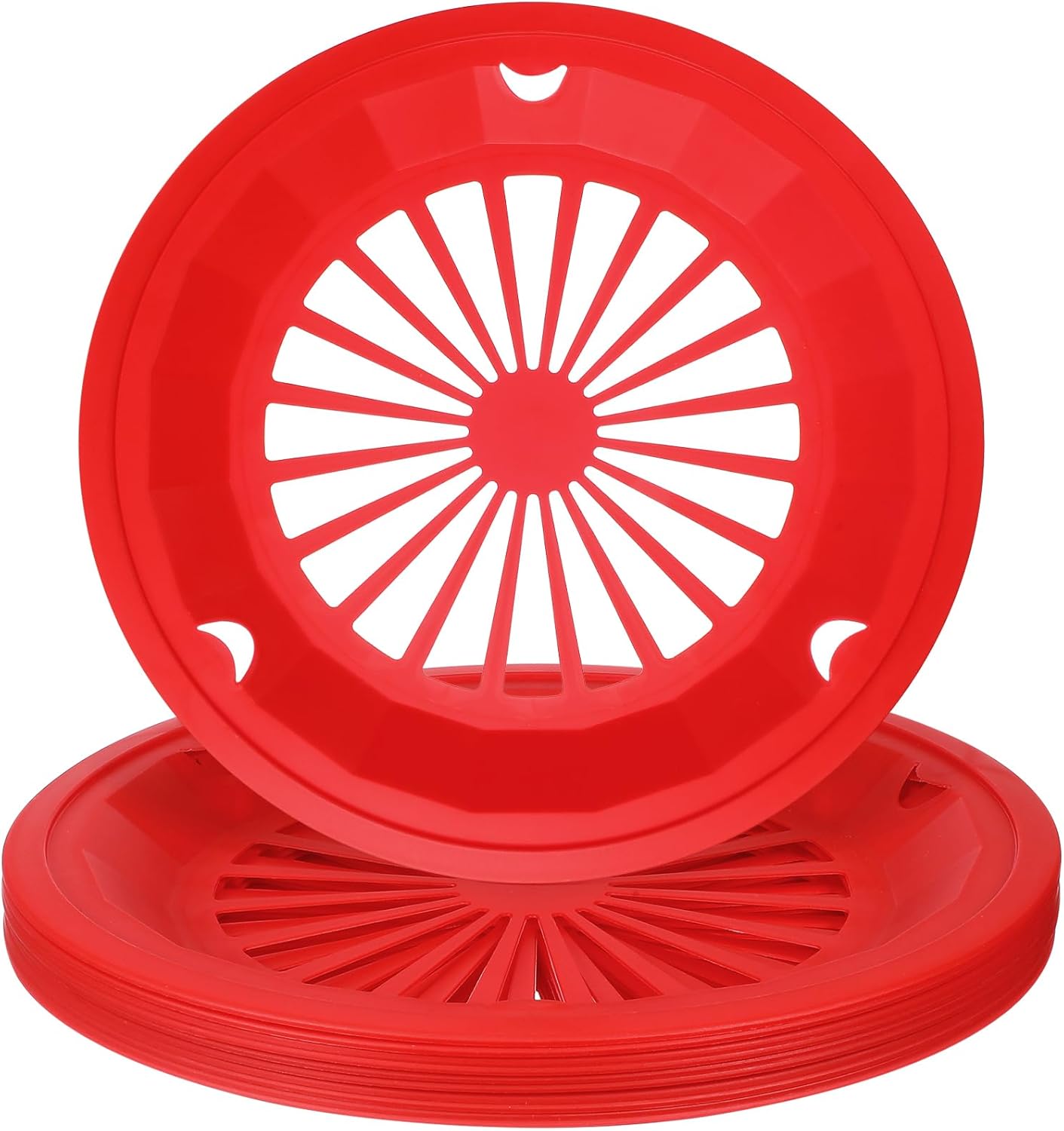 Operitacx Reusable Bbq Plate Holder 10.23 Inch Plastic Dinner Plates for Outdoor Picnics Camping Family Gatherings Party Tableware Trays