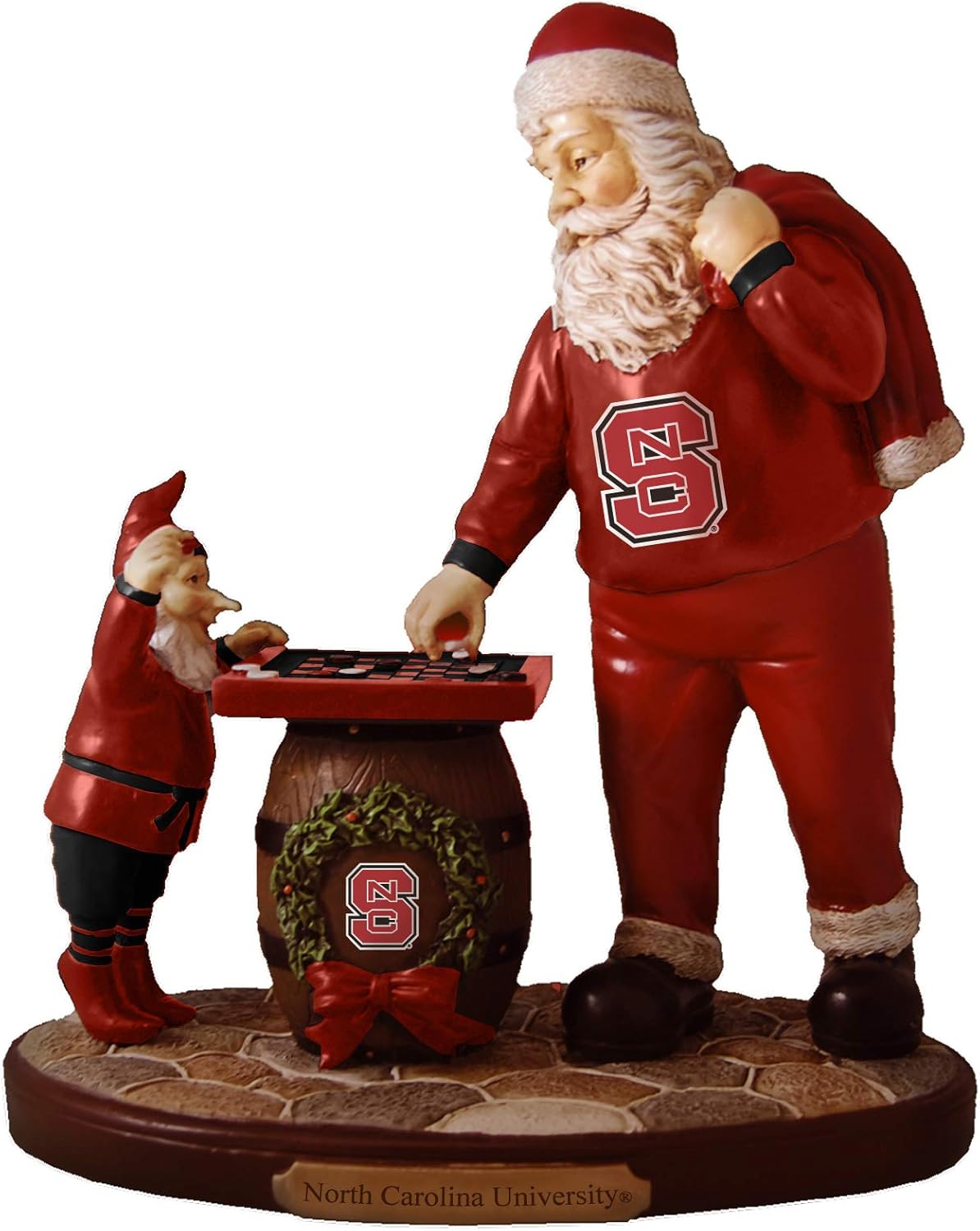 The Memory Company NCAA Team Logo Checkerboard Santa Figurine