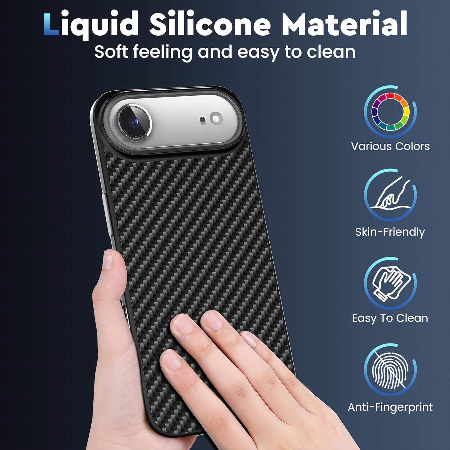 1500D Aramid Case for iPhone 17 Air with Carbon Fiber Texture (Compatible for MagSafe), Full Body Protective Phone Skin Cover Skin, Smooth Touch Sturdy Durable Slim Professional Style Black