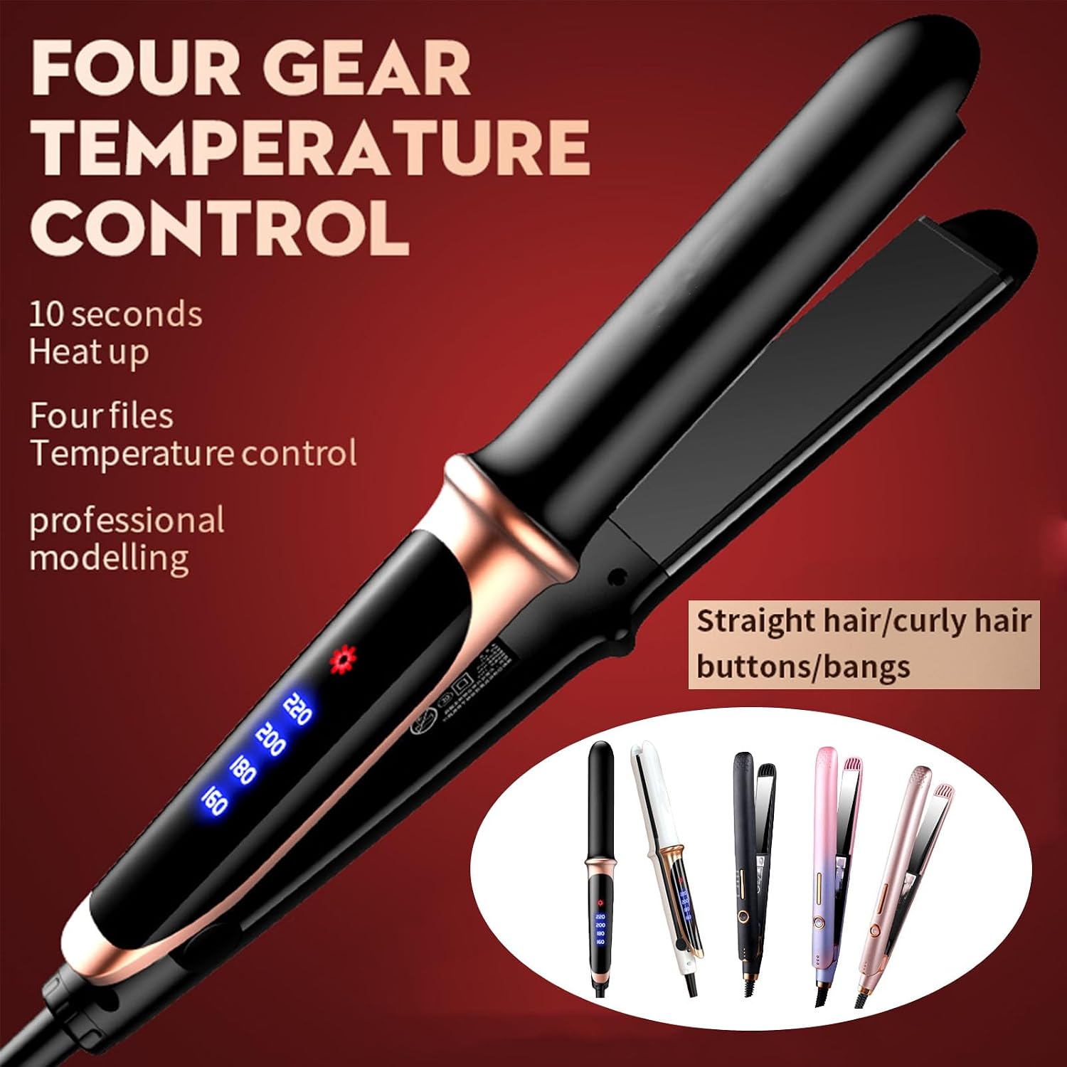 Mini Dual Purpose Curling Iron, 2026 Upgrade Mini 2 in 1 Curling Iron & Hair Straightener, Dual-Purpose Ceramic Travel Curling Irons for Short Hair, Ideal for All Hair Types & Daily Use (Black)