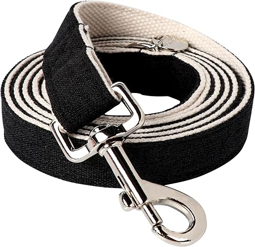 Miniatura 8 de DOGWONG Collar de algodón de cáñamo para perro, collar de perro blanco resistente, duradero, suave, de tela natural, collar de perro para mascotas,