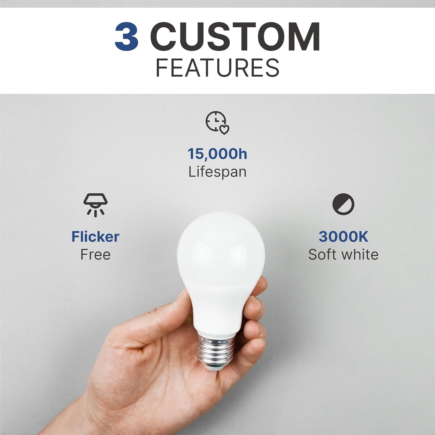 Xtricity Type A19 LED Light Bulb, E26 Medium Base, 3000k Soft White, Dimmable, 9.5W (60W Equivalent), 120V, 800 Lumens - Energy Star, UL Listed and FCC Certified (12 Pack)