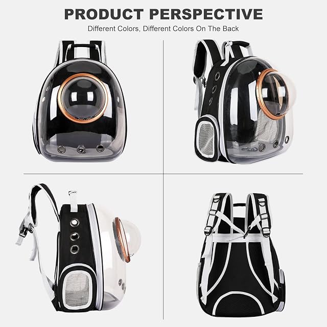 Foto 5 de 7 de PETCUTE Mochila para Gatos con Cápsula Espacio,Transpirable Mochila Transportín Perro y Gatos…