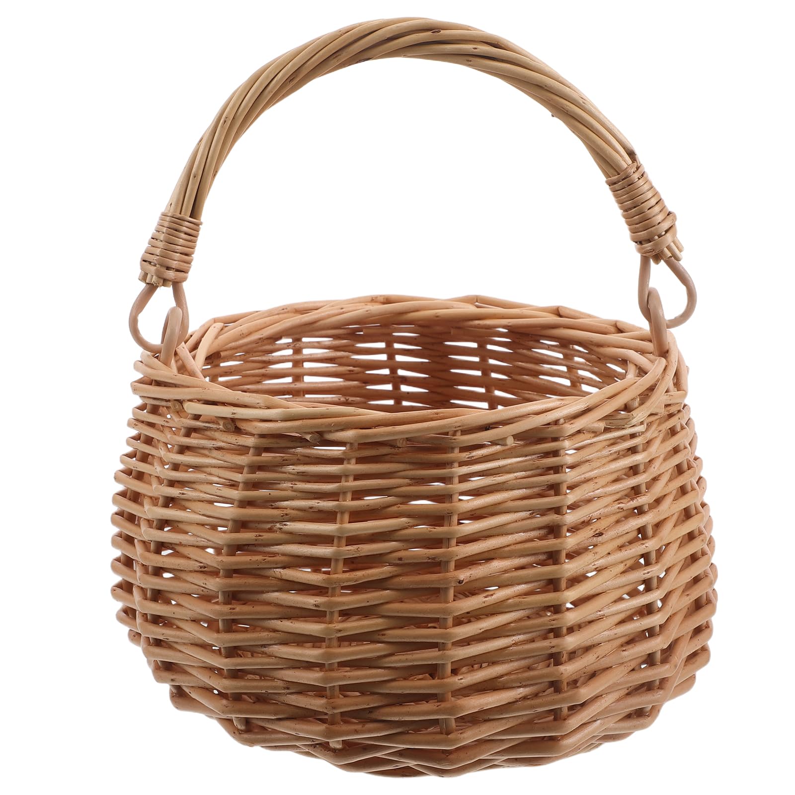 Panier en osier beige spacieux et léger Beavorty avec anses de transport