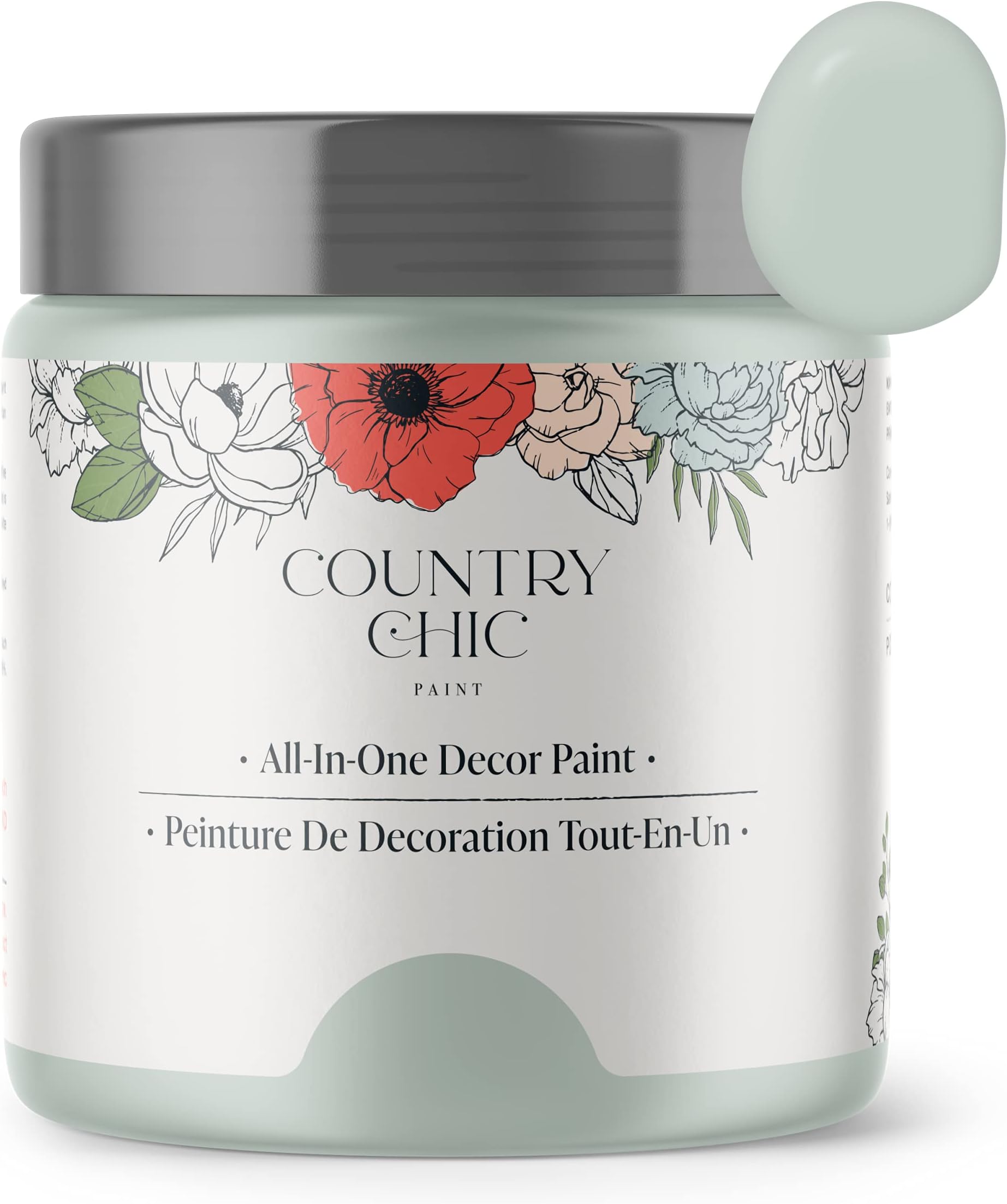 Country Chic Paint Chalk Style - for Furniture, Home Decor, Crafts - Eco-Friendly - All-in-One - No Wax Needed (Happy Hour [Mint Green], Pint (16 oz))