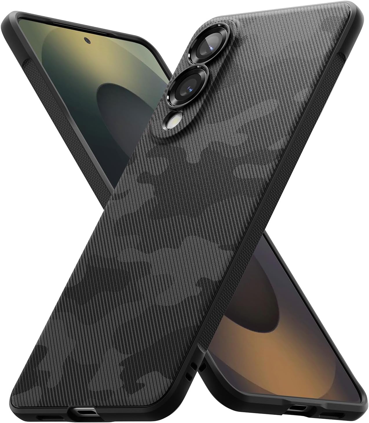 Samsung s25 Edge – Ringke Coque compatible avec Samsung Galaxy S25 Edge (Onyx) Protection antichoc antidérapante flexible ultra fine en TPU souple durable – Camo Noir