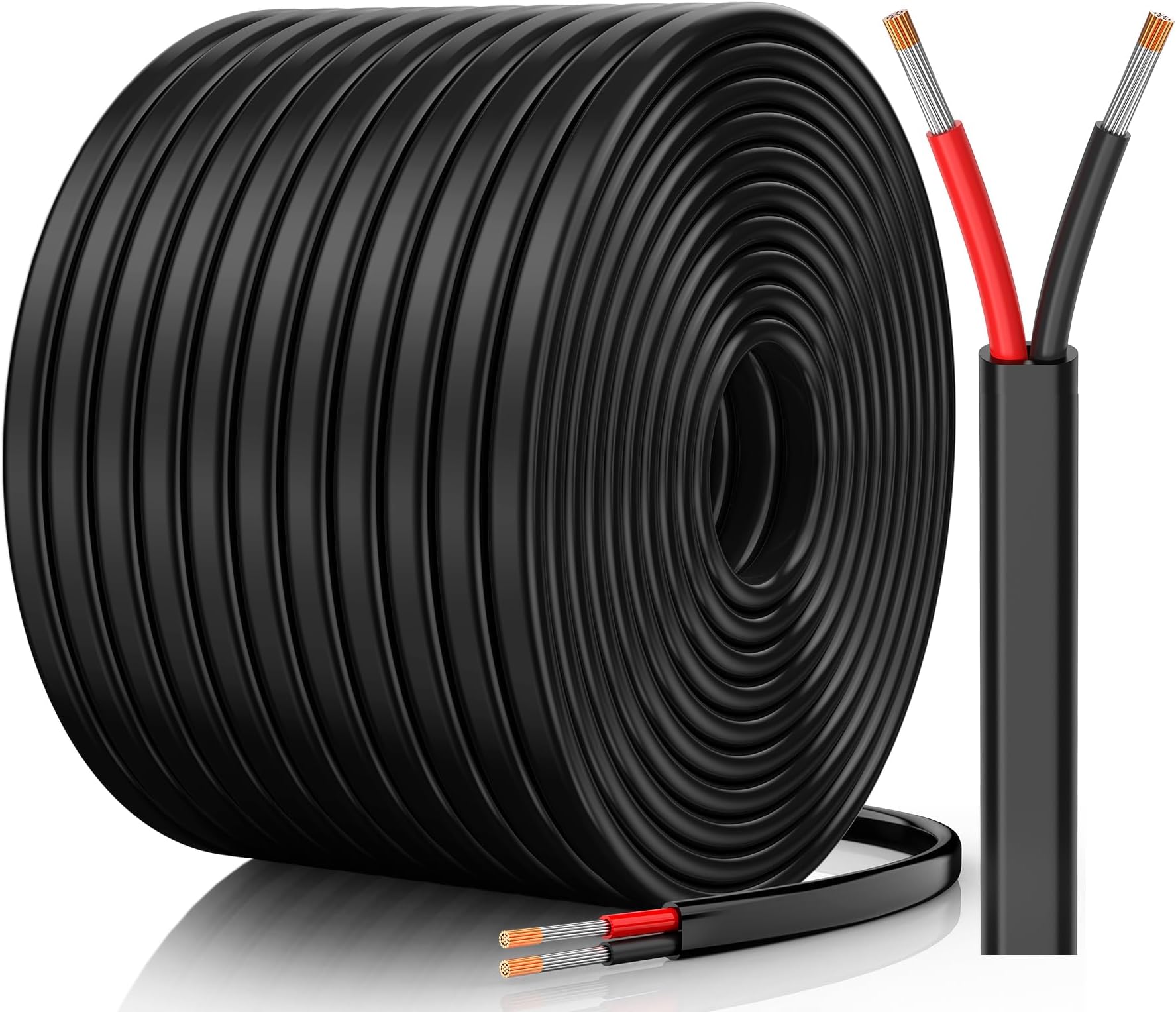 CONEPY 12 Gauge Wire, 12 AWG 2 Conductor Electrical Wire, Flexible/Oxygen-Free Tinned Copper/Stranded PVC 12/2 Cord for Automotive, Marine, LED Strips, Solar, RV, Lighting (100FT)