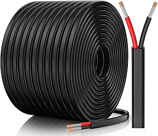 14 Gauge Wire, 14 AWG 2 Conductor Electrical Wire, Flexible/Oxygen-Free Tinned Copper/Stranded PVC 14/2 Cord for Automotive, Marine, LED Strips, Solar, RV, Lighting (100FT)