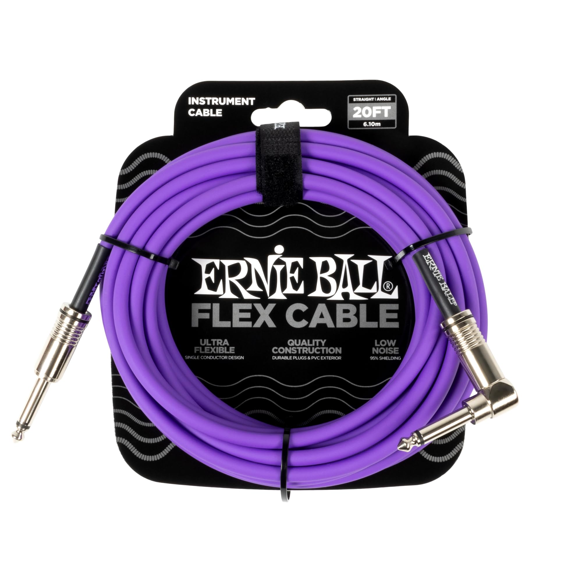 Ernie Ball Flex Instrument Cable Straight/Angle 20ft - Purple