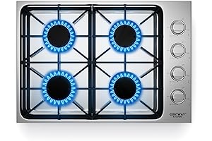 COSTWAY Stainless Steel 4-Burner Gas Stove Top