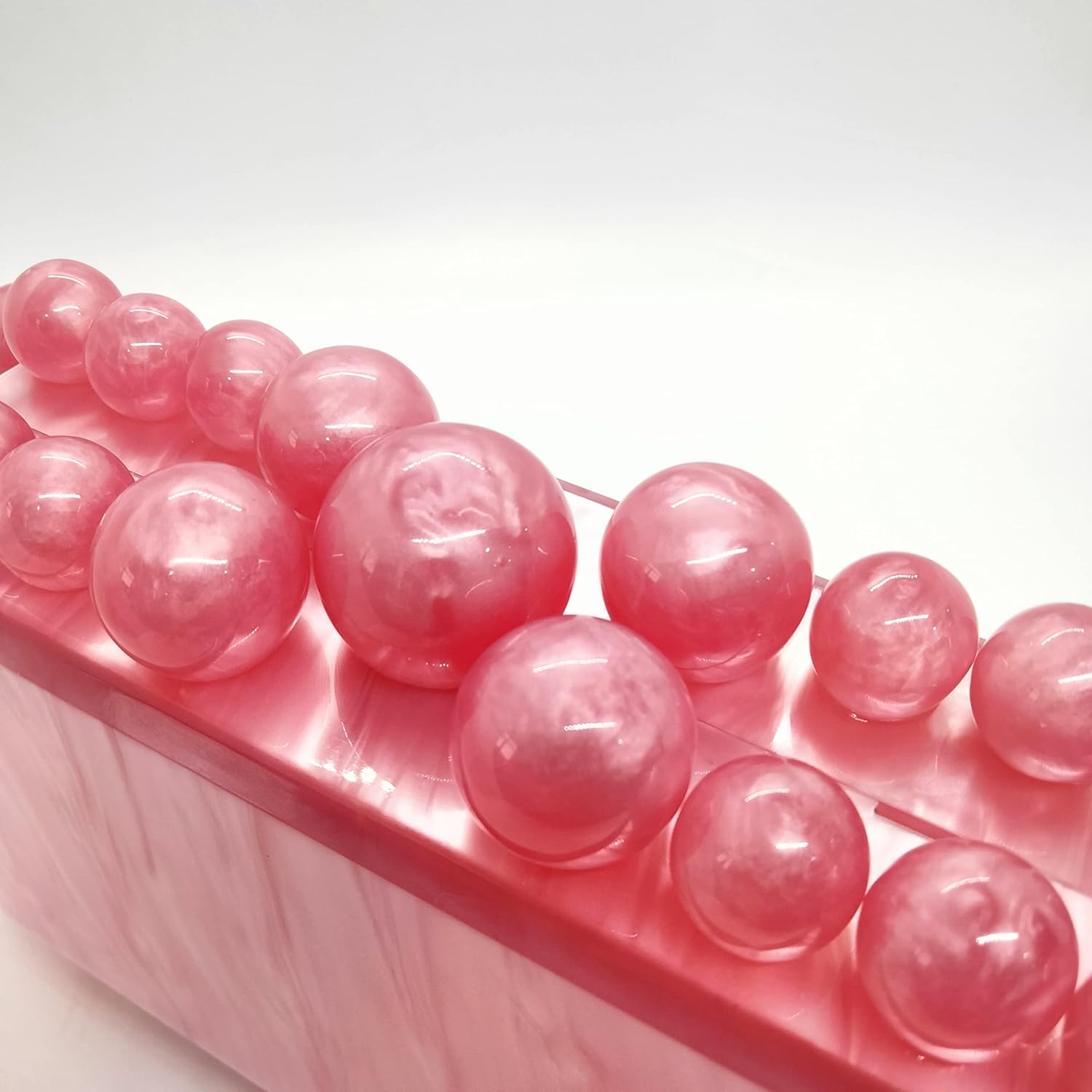 CUXVA Acrylic Evening Clutch Bag for Women Glitter Marble Purse Handbag for Wedding Party Prom - Image 4