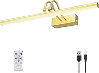 Vista 17 de Luz Inalámbrica para Cuadros, Luz de Arte a Batería (Bronce, 20 PULGADAS)