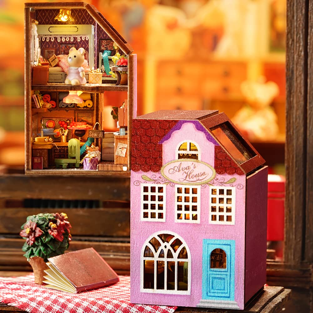 CUTEBEE Book Nook Kit - Casa Delle Bambole Fai Da Te In Miniature Da Costruire Booknook Puzzle In Legno 3d Decorazione Della Libreria Regali Per Familiari E Amici