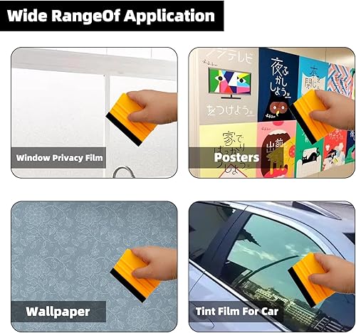 Miniatura 4 de 24 piezas de escobilla de vinilo para vinilo con borde de fieltro negro, escobilla de plástico para manualidades de vinilo y envoltura de automóvil